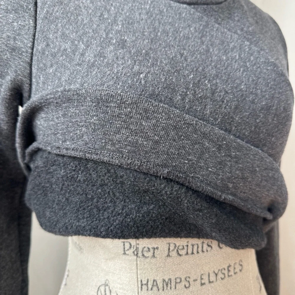 ALO yoga Soleil cropped turtleneck XS charcoal fleece - Picture 7 of 9